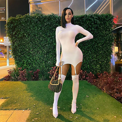 Autumn Mini Dress With Stocking - Chic Affair